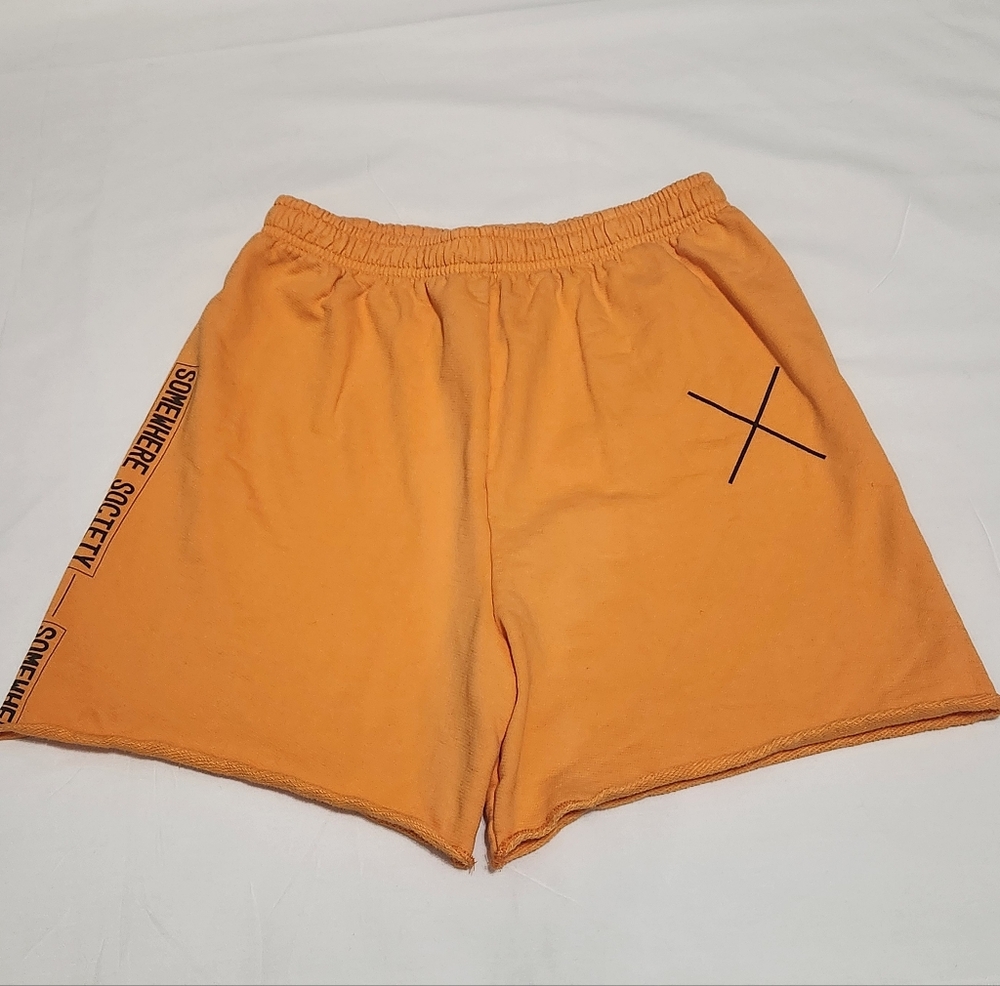 Mayfair The Label Somewhere Society Shorts Orange Drawstring French Terry S/M